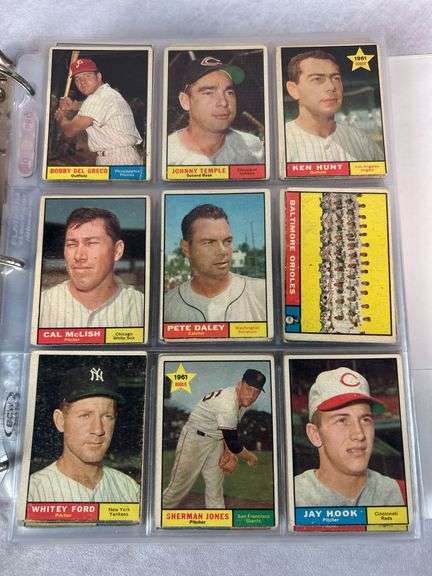 1961 Topps Baseball Cards - 509 of 587 w/ 35 High Numbers - All Cards Appear to be Trimmed
