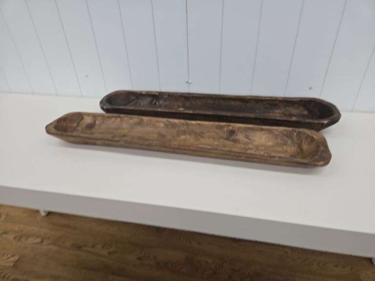 (2) large wooden trays- 29"