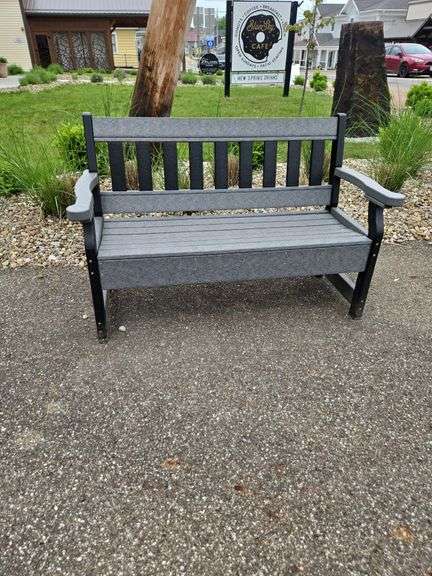 Gray & Black poly bench- 53"
