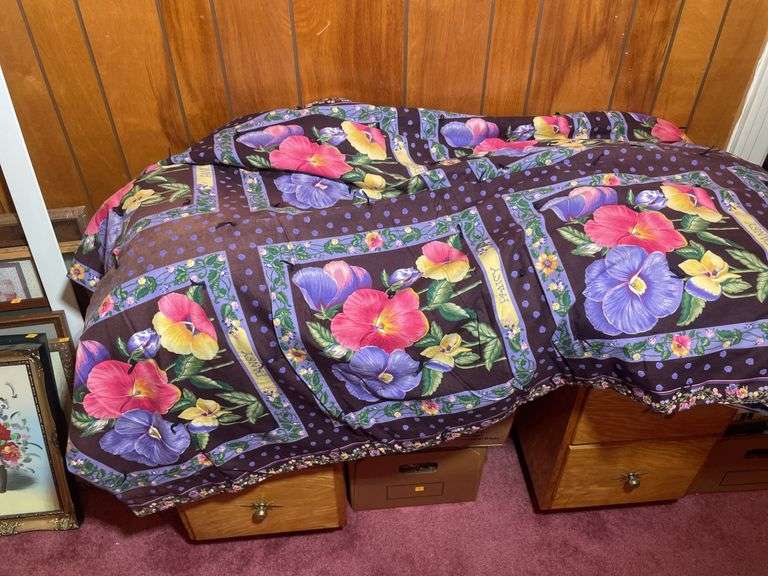 Assortment of mostly handmade quilts- some have missing pieces, tears and more