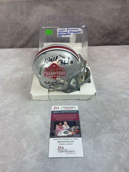Will Howard National Championship mini helmet, w/inscription JSA