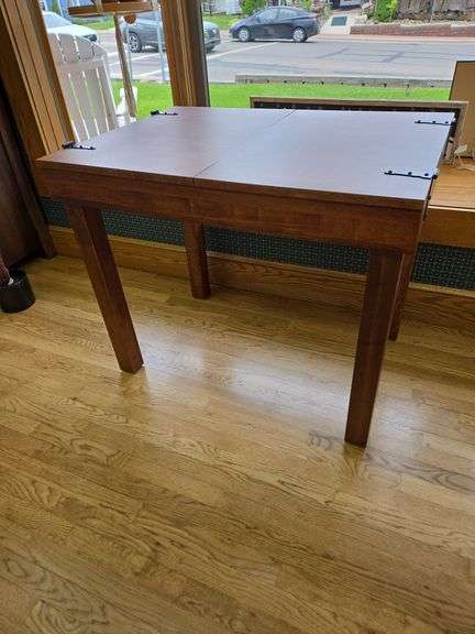 Puzzle table- 37"x26"x31" w/ lids closed- Brown Maple