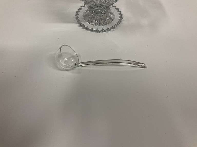 Vintage Glass Fruit Dish with Dipper
