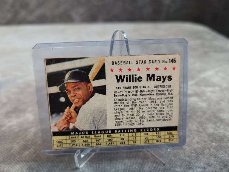 1961 Post Cereal Hand Cut Willie Mays #145 & Hank Aaron #107