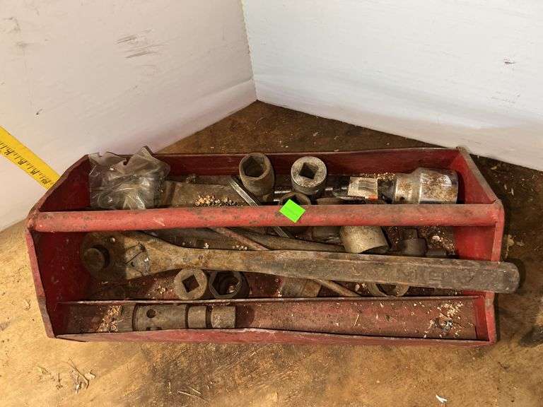 Red Metal Tool Box w/ Contents