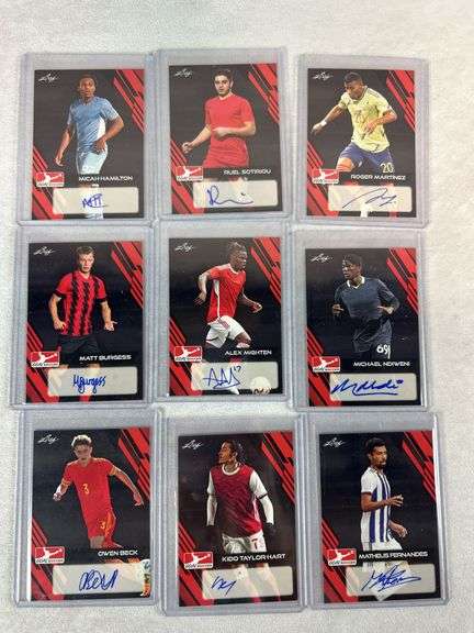 (20) signed soccer cards 2023 Leaf Goal, Alves, Mayenda, Kamara, Sotiriou +++