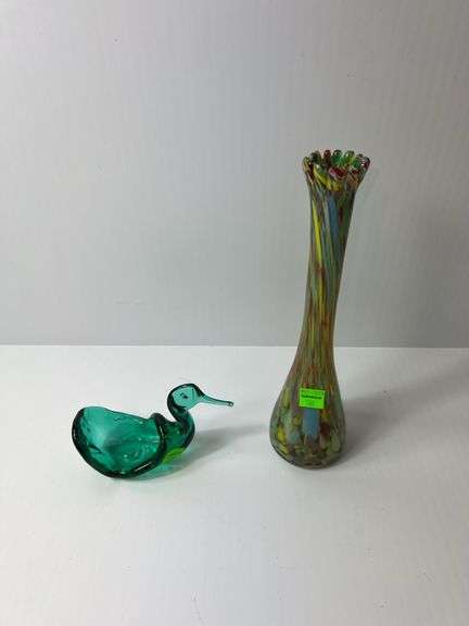 Decorative Vase, Basket, and Duck Bowl