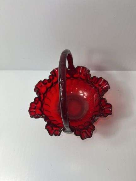 Ruby Red Glass Basket