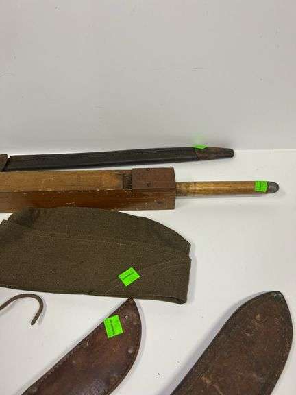 Vintage Military Hats and Machetes