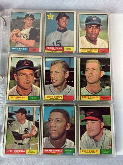 1961 Topps Baseball Cards - 509 of 587 w/ 35 High Numbers - All Cards Appear to be Trimmed