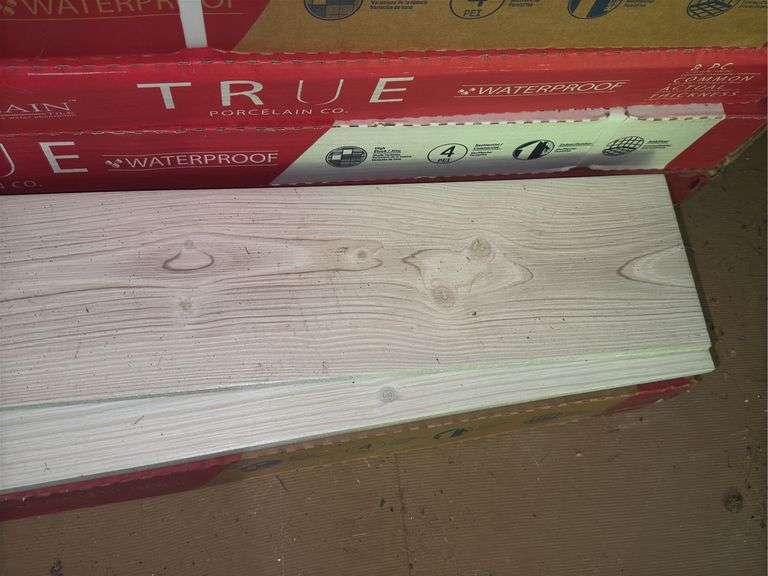 (6) Boxes of True Porcelain Waterproof Tile Flooring and (1) Bag of Porcelain/Tile Mortar