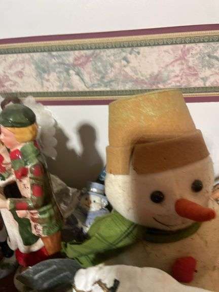 (2) boxes of Christmas items including figurines, lamp, musicals and more