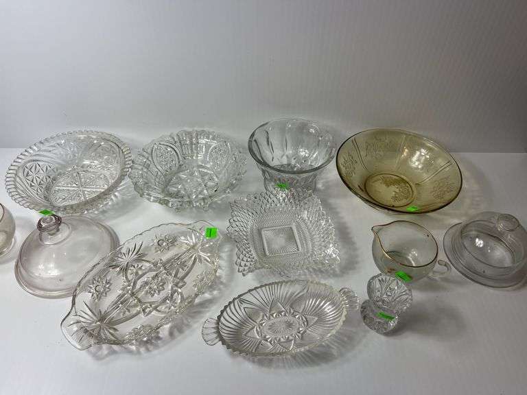 Assortment of Clear Glassware