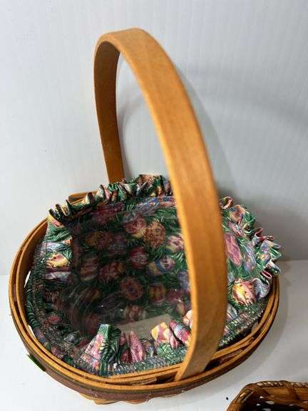 (1) Longaberger Woven Basket and (1) Unbranded Woven Basket