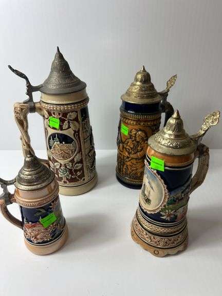 (4) Vintage Steins