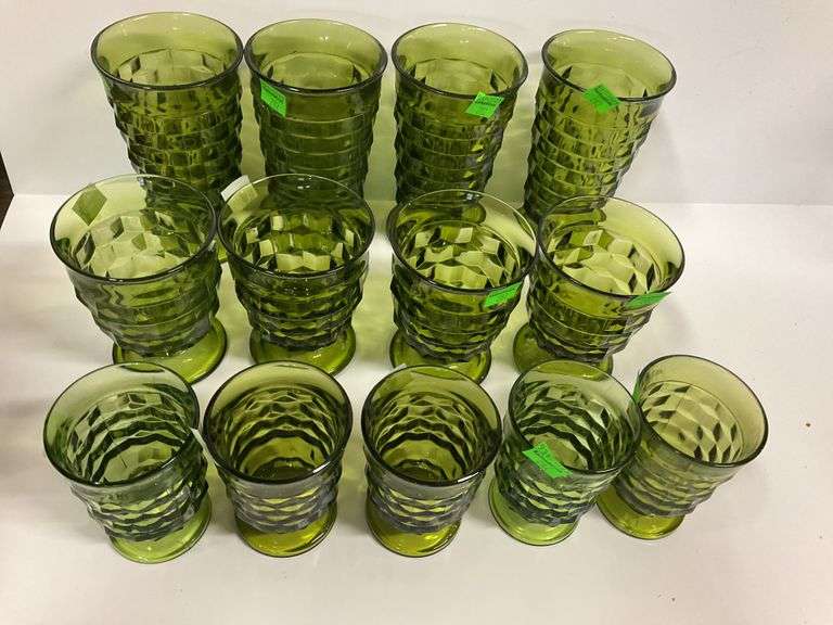 Vintage Indiana Glass Avocado Green Glass
