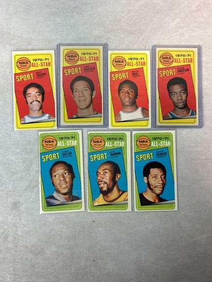 (7) 1970-71 Topps All-Star Cards - Robertson, Baylor, Thurmond, Hawkins, Frazier, Reed, Havlicek - C