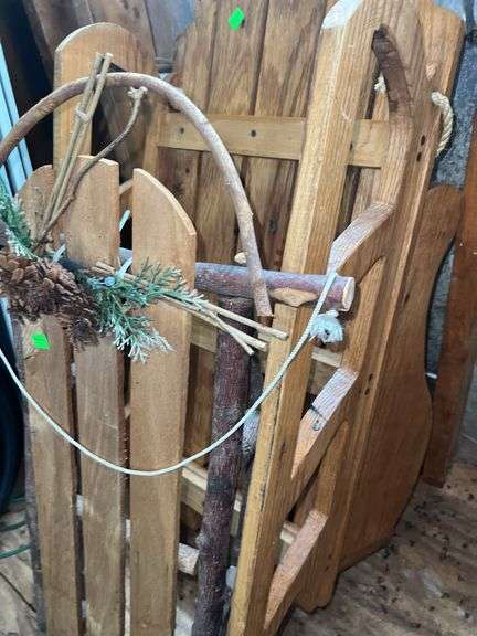 (2) Vintage Wooden Sleighs