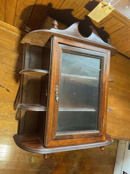 Coffee table/stand, TV tray set- moldy & hanging display cabinet
