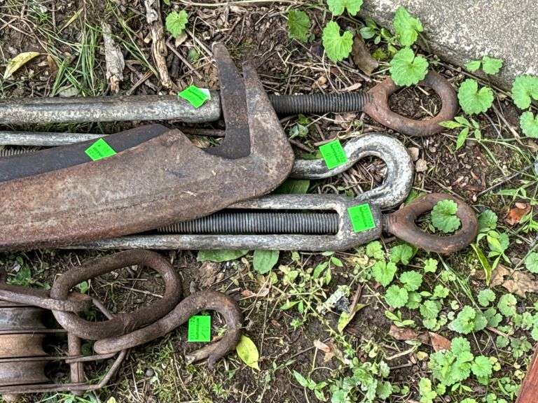 Turnbuckles, Mattock Heads, Sickle Scythe Heads, and Pulleys