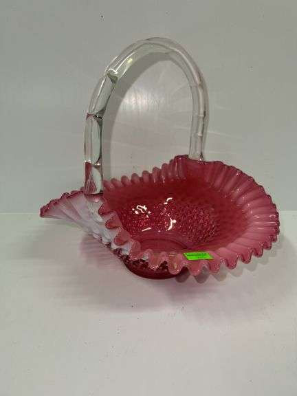 Fenton Hobnail Glass Basket