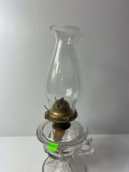 Vintage Clear Glass Oil Lamp