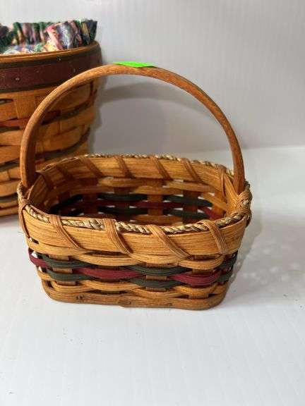 (1) Longaberger Woven Basket and (1) Unbranded Woven Basket