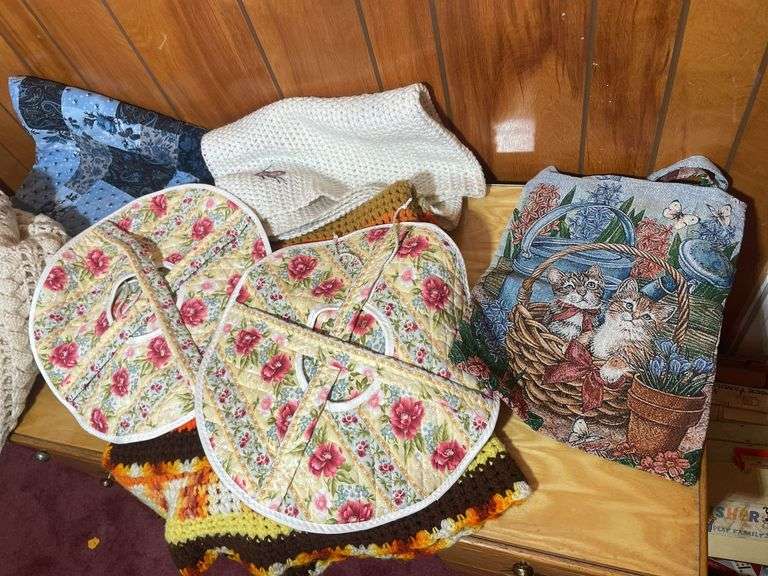Afghans, blankets & misc. mostly homemade