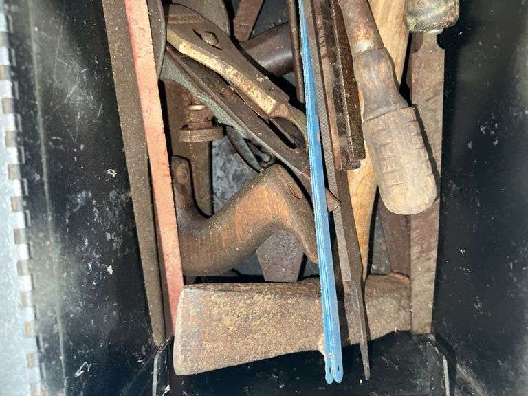 Black Metal Toolbox w/ Contents