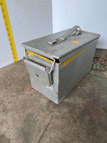Silver Metal Ammo Box w/ Chain and Hooks