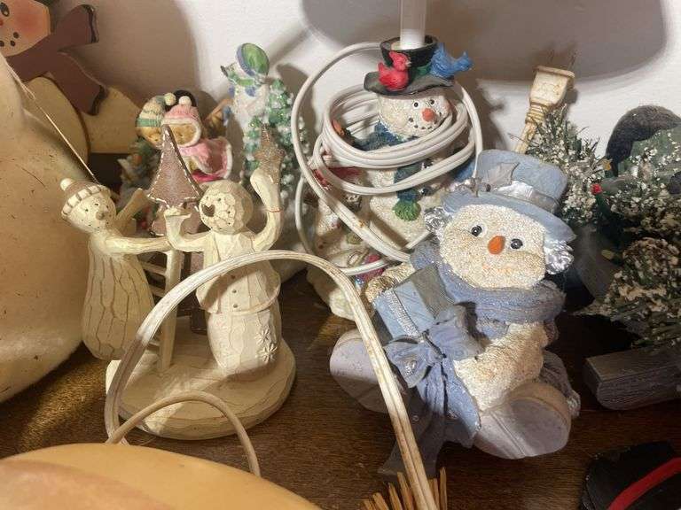 (2) boxes of Christmas items including figurines, lamp, musicals and more
