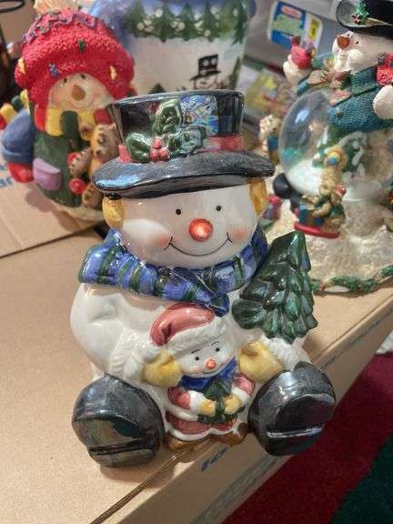 (2) boxes of Christmas items including figurines, lamp, musicals and more