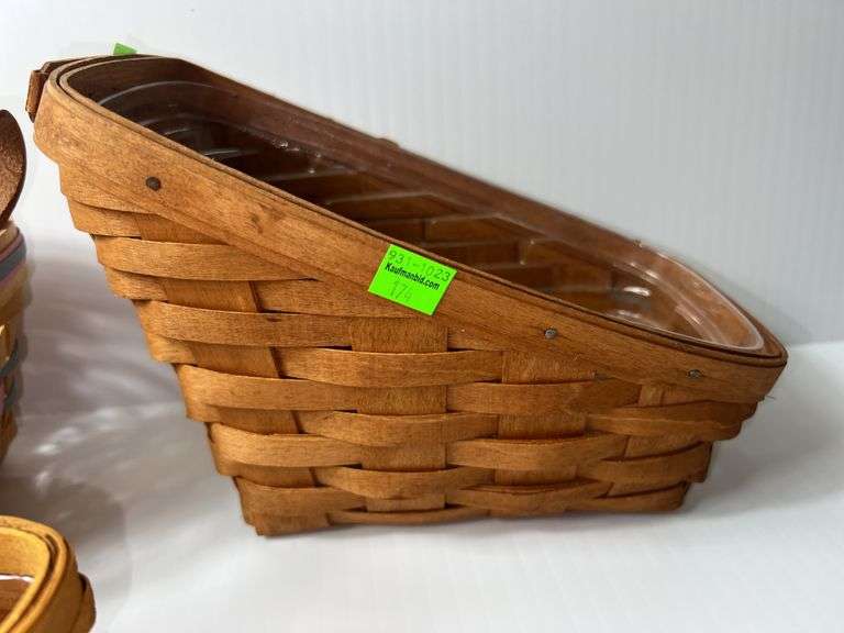 (2) Longaberger Woven Baskets and (1) Workshop Woven Basket