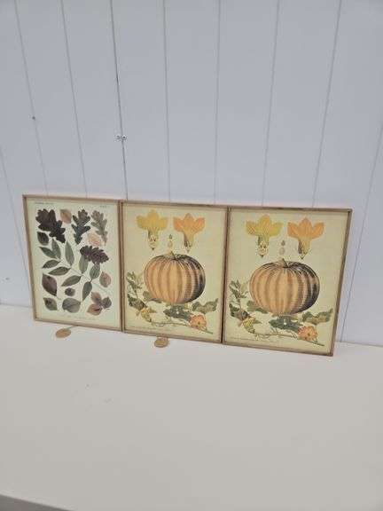 Pumpkin & fall leaves wall art