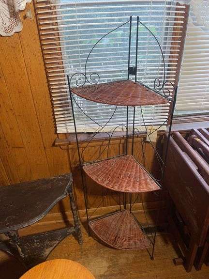 Lot of stands, bookcase and stool