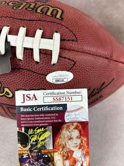 Gayle Sayers signed full size football JSA w/case