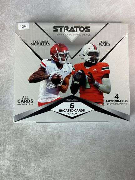 2025 Pulse Stratos Football Hobby Box sealed all #'d to /50 or less