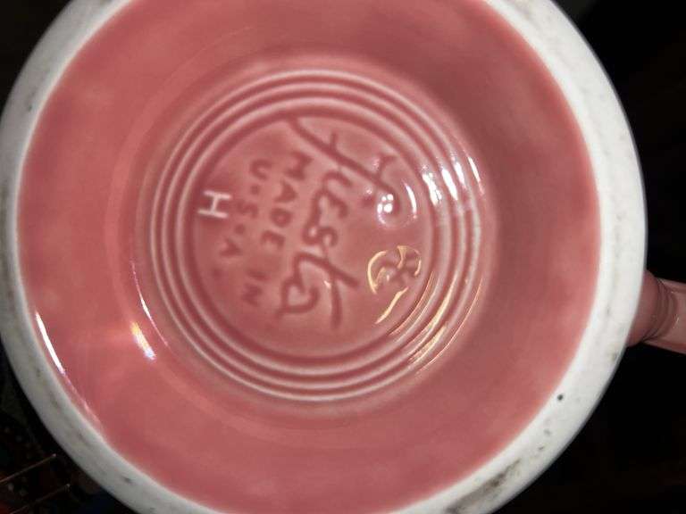 Homer Laughlin Fiesta Teapot and Unbranded Pink Ceramic Teapot