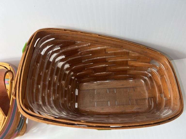 (2) Longaberger Woven Baskets and (1) Workshop Woven Basket