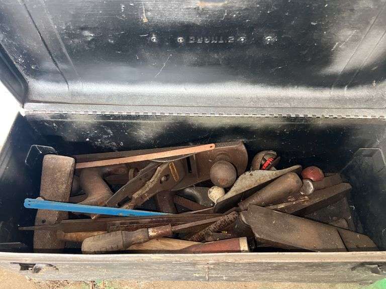 Black Metal Toolbox w/ Contents