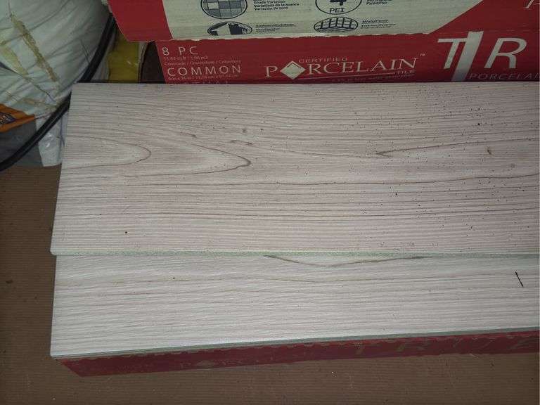 (6) Boxes of True Porcelain Waterproof Tile Flooring and (1) Bag of Porcelain/Tile Mortar