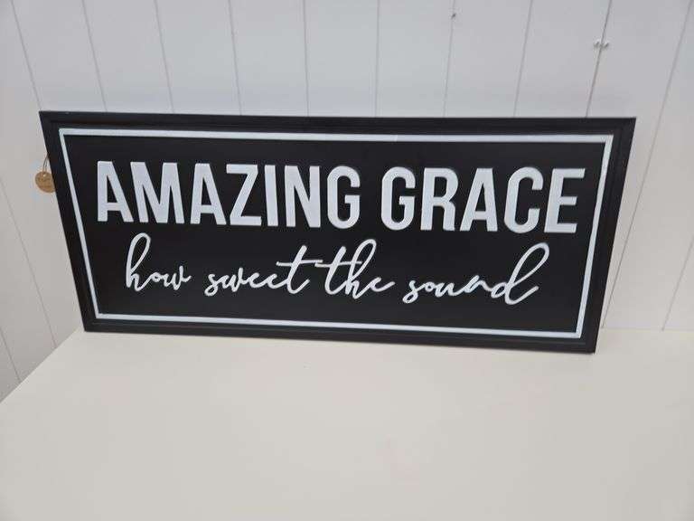 Amazing Grace tin sign- 16"x36"