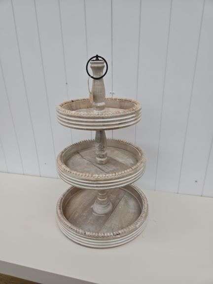 3 tiered mango wooden serving tray