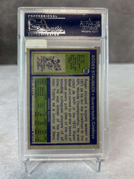 Roger Staubach 1972 Topps Rookie card, PSA NM 7