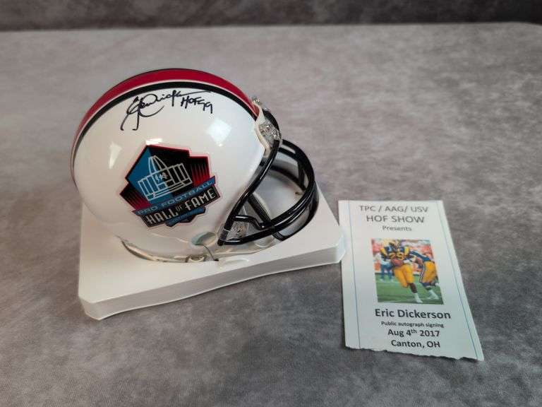 Eric Dickerson Signed Hall of Fame Mini Helmet - JSA