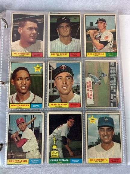 1961 Topps Baseball Cards - 509 of 587 w/ 35 High Numbers - All Cards Appear to be Trimmed