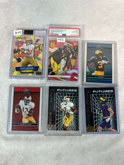 Notre Dame & Michigan (6) card lot w/ PSA 10 Riley Leonard, Love, Estime