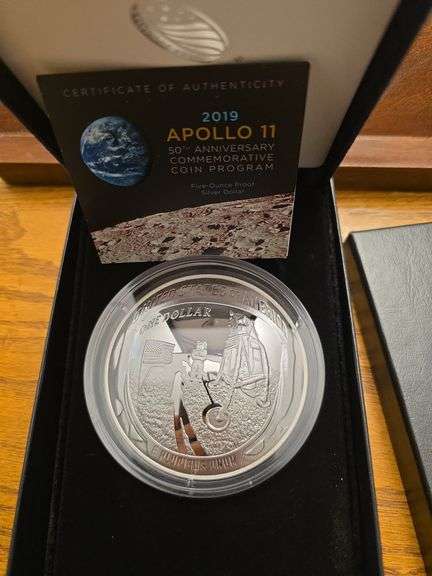 2019 APOLLO 11 5-OZ. SILVER COIN IN HOLDER BY U.S. MINT PF - Kaufman
