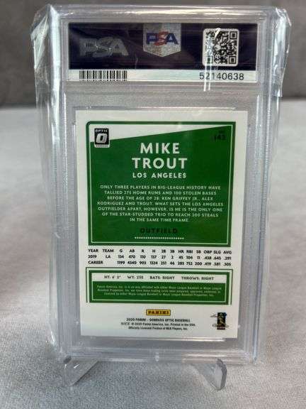 Mike Trout PSA 10 lot of (2) 2020 Topps Chrome and Donruss Optic