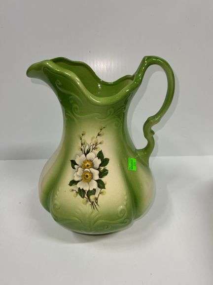 Green Ironstone Pitcher and Basin